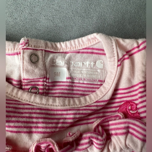 Carhartt - Girls Romper - Pink Striped - 9Months - Picture 3 of 3